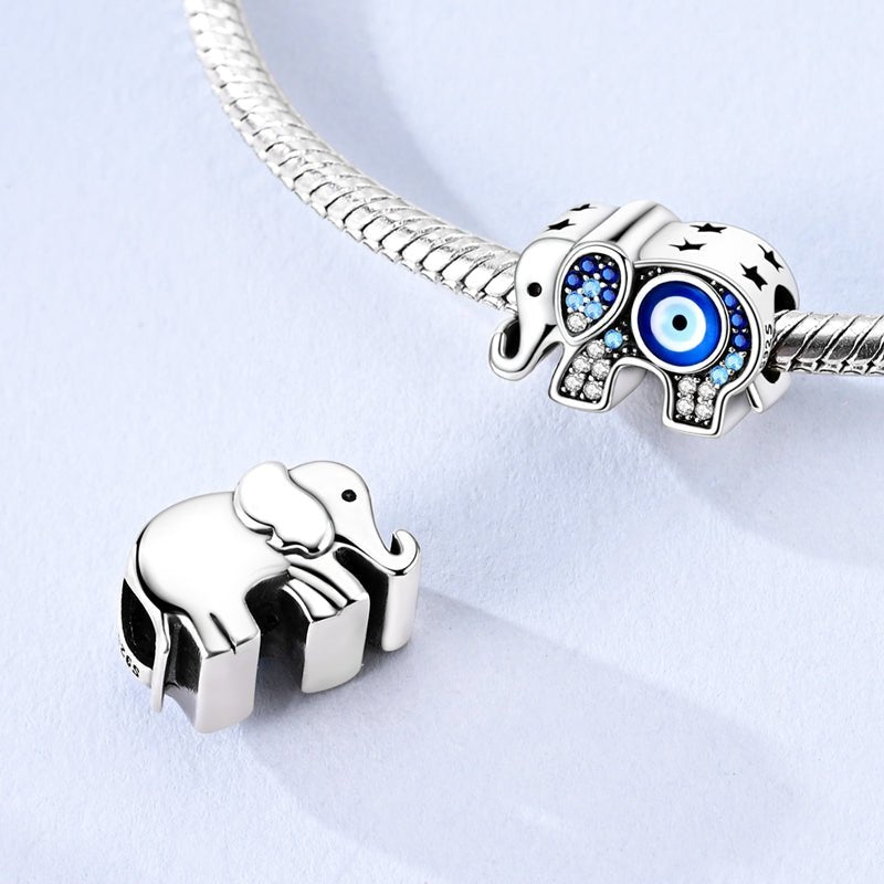 Amarante Jewelry Blue Evil Eye Elephant Charm