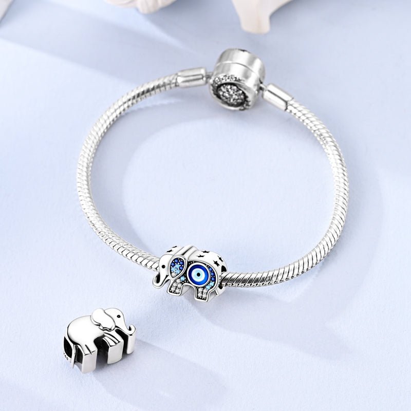 Amarante Jewelry Blue Evil Eye Elephant Charm