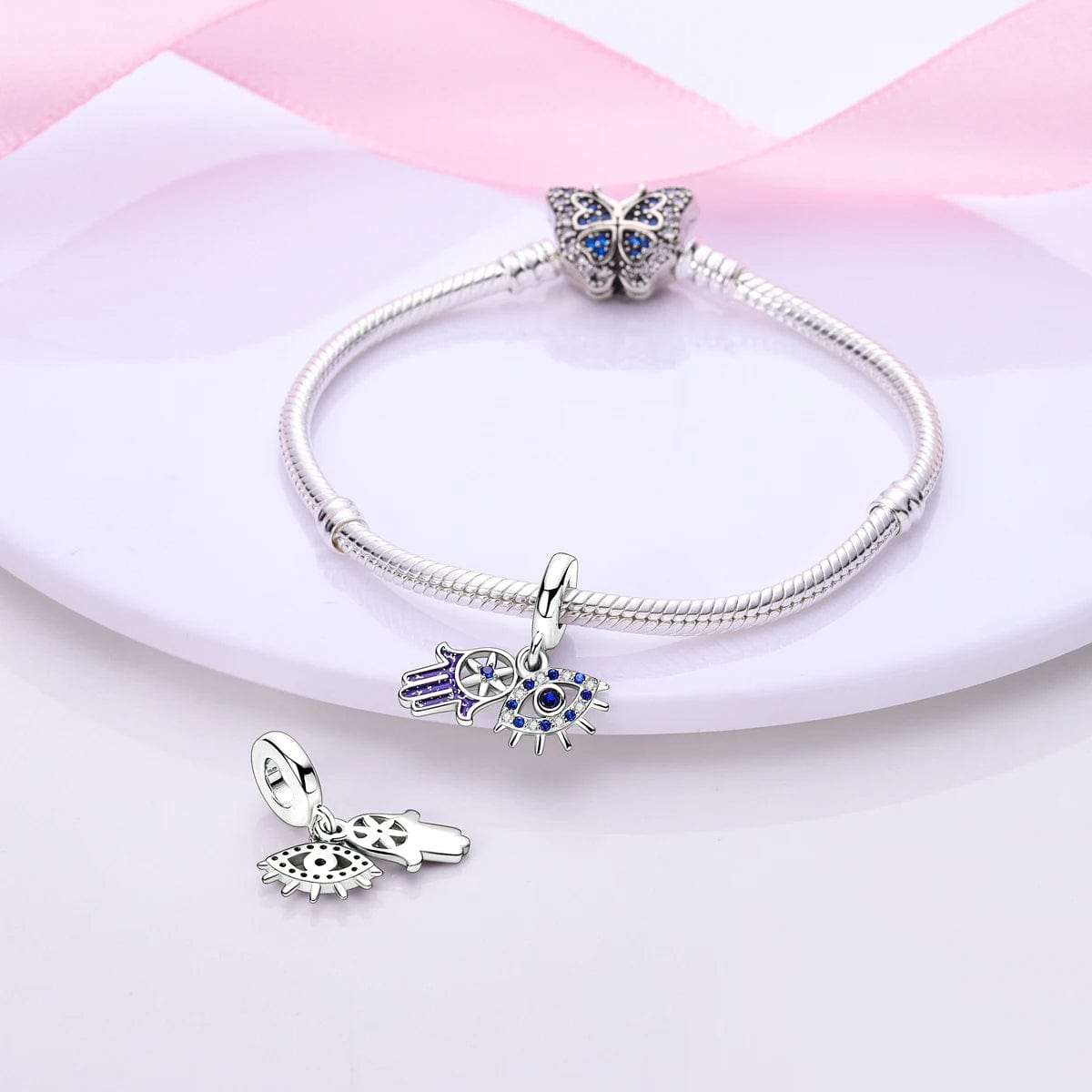 Amarante JewelryBlue Eye and Hand of Fatima Charm