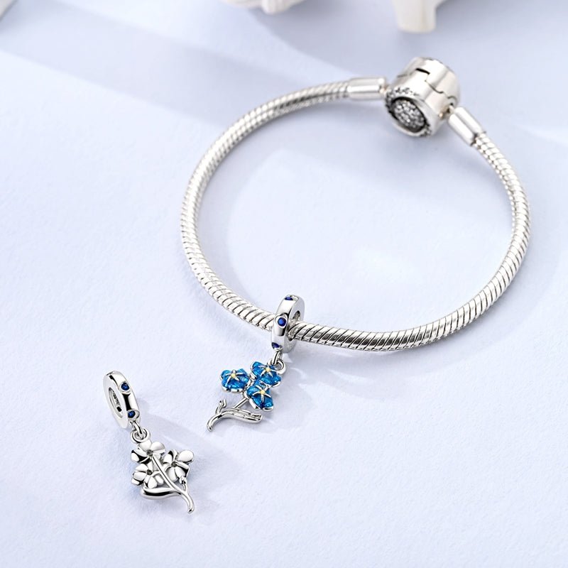 Amarante Jewelry Blue Forget - Me - Not Flower Dangle Charm