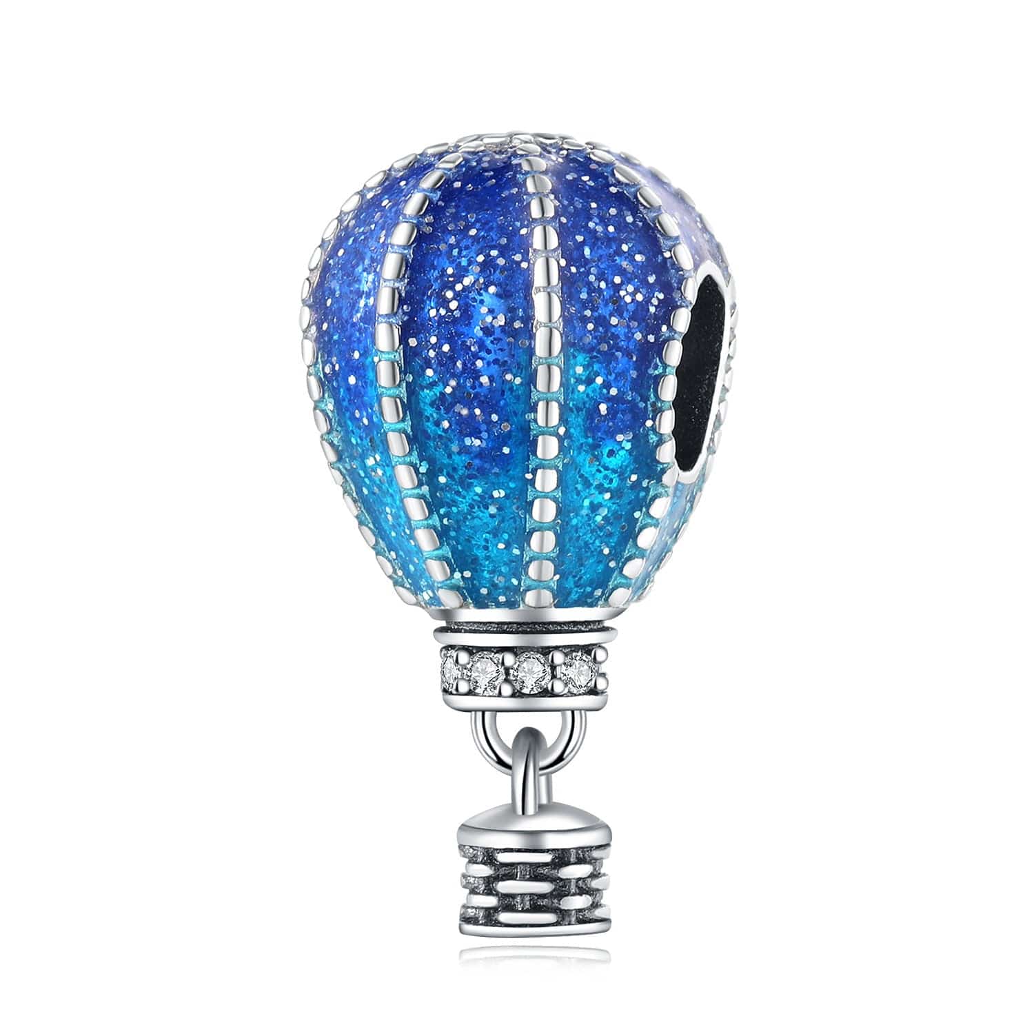 Amarante Jewelry Blue Glitter Hot Air Balloon Charm