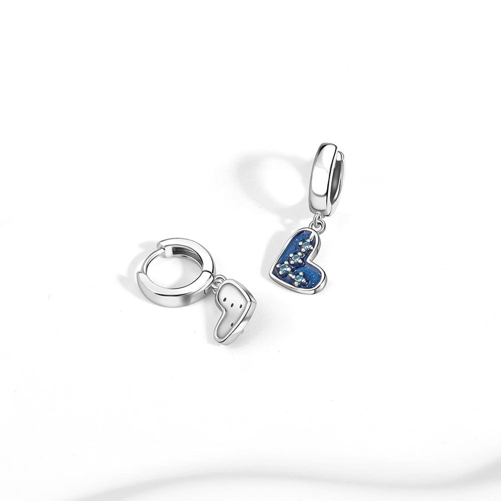 Amarante Jewelry Blue Heart Drop Earrings with Sparkling Crystal Accents