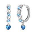 Amarante Jewelry Blue Heart & Seashell Hoop Earrings