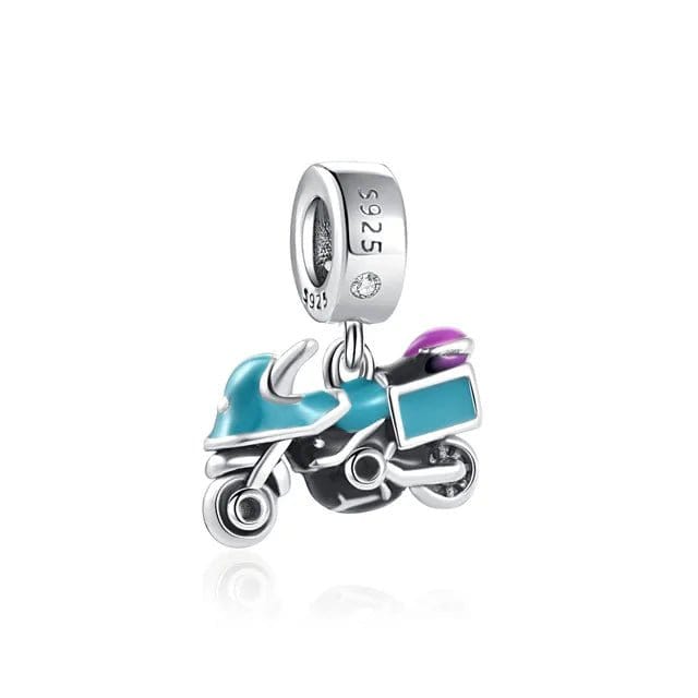 Amarante Jewelry Blue Motorcycle Dangle Charm