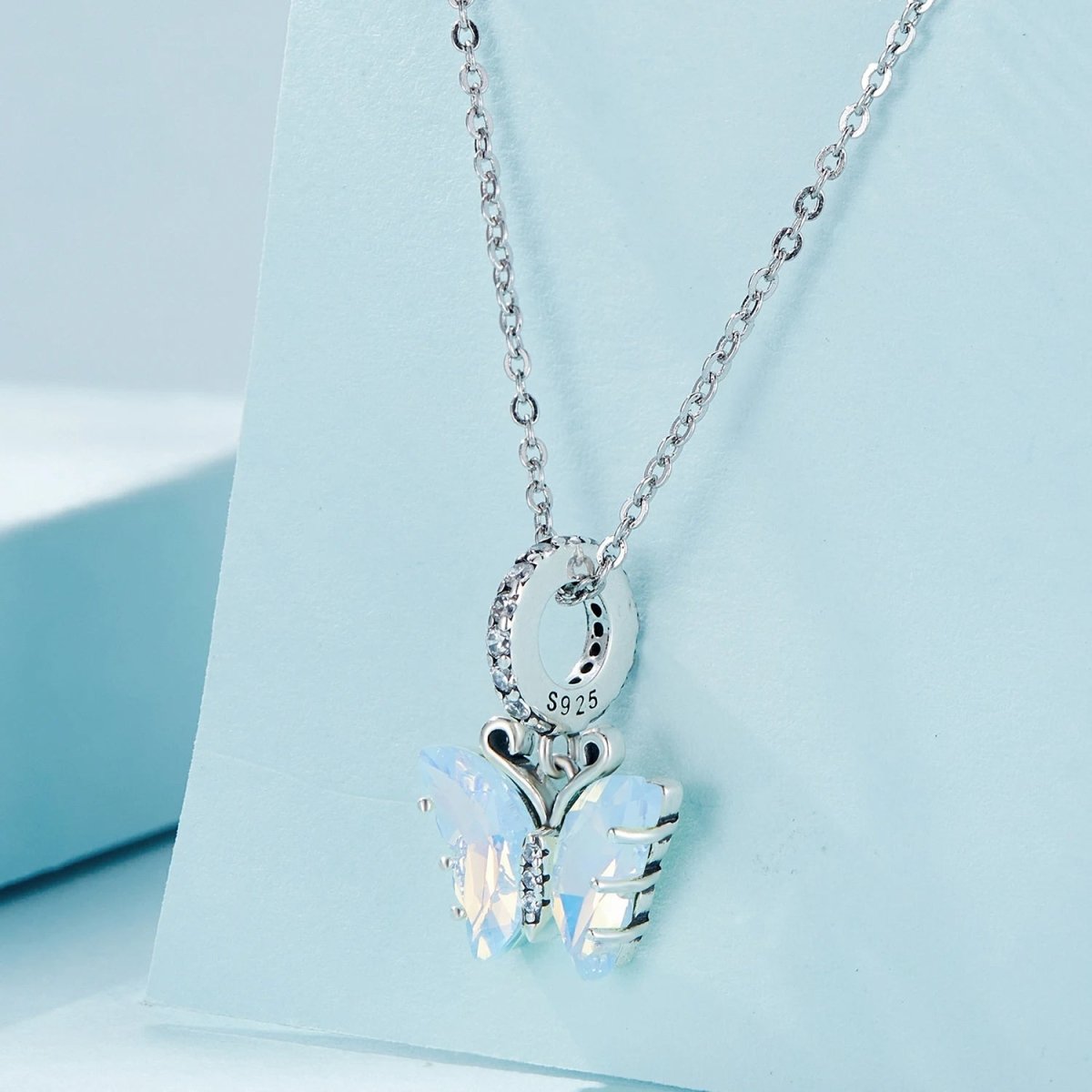 Amarante Jewelry Blue Murano Glass Butterfly Dangle Charm
