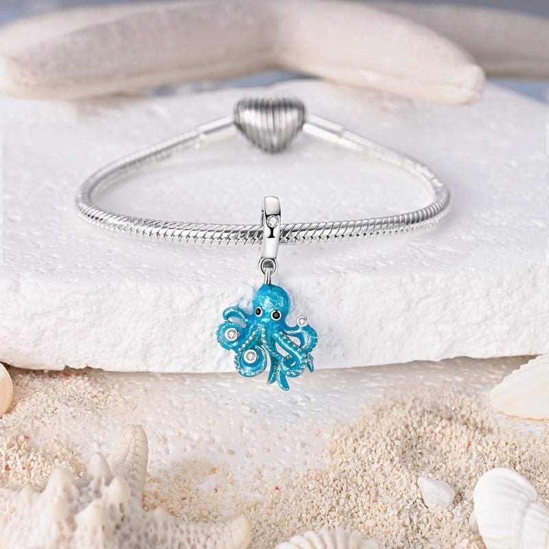 Amarante Jewelry Blue Octopus Dangle Charm