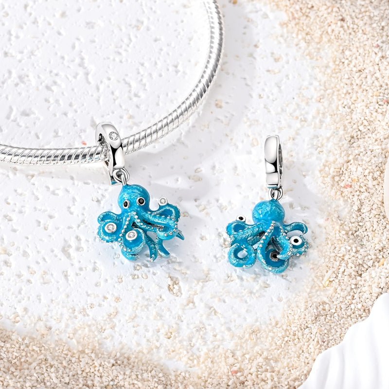 Amarante Jewelry Blue Octopus Dangle Charm