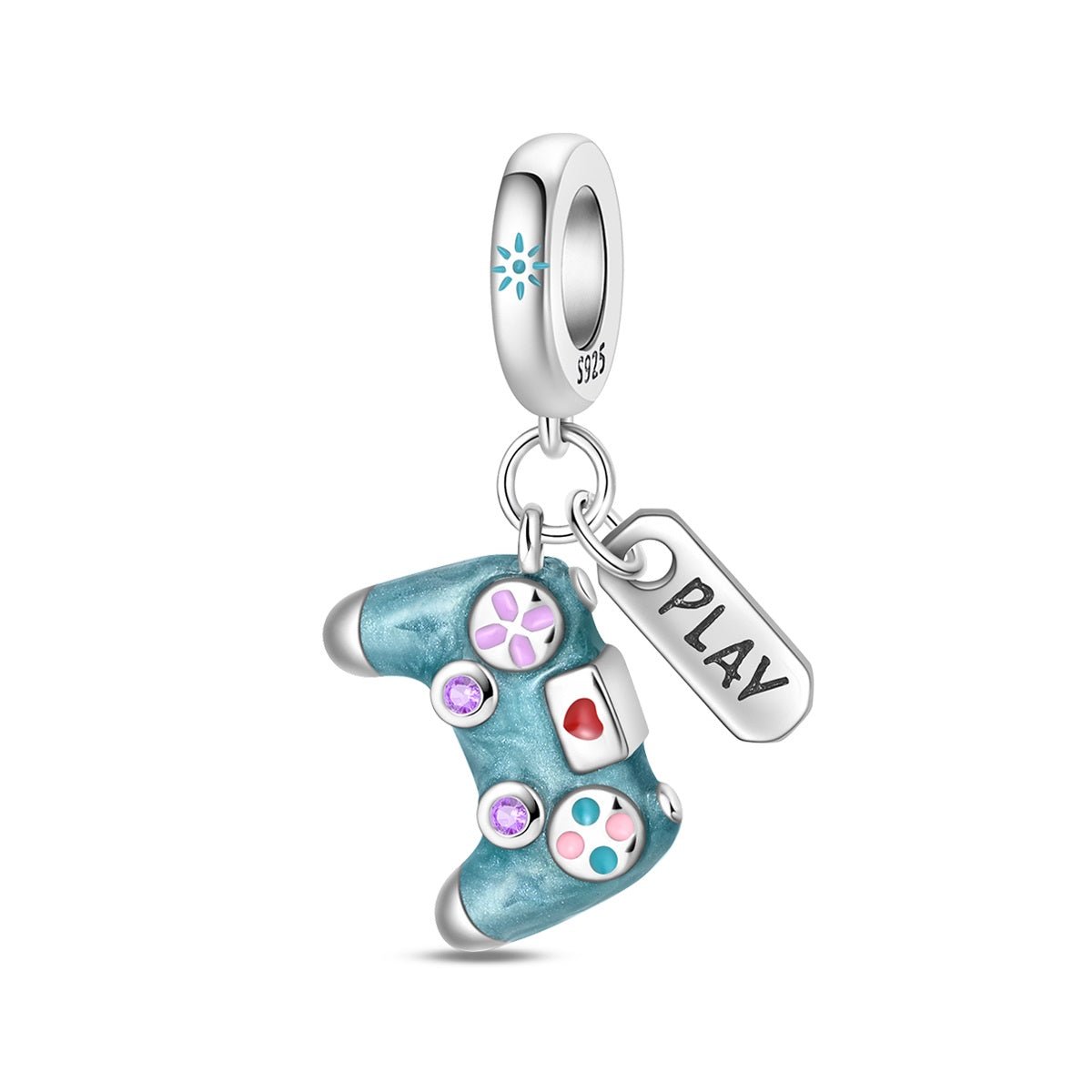Amarante Jewelry Blue “Play” Game Controller Dangle Charm