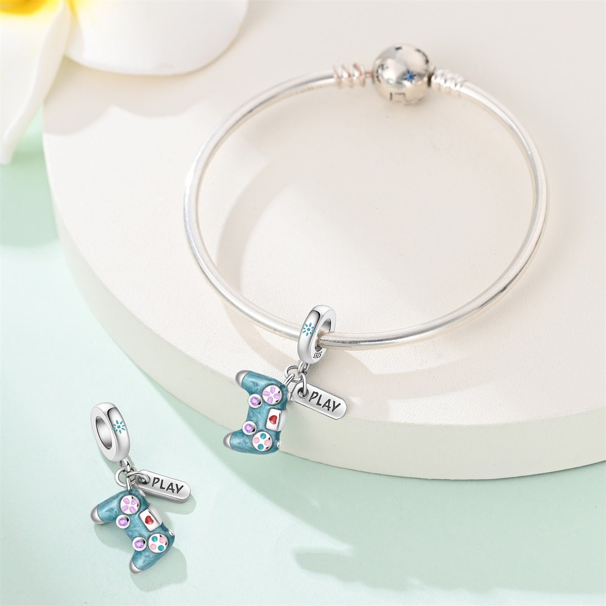 Amarante Jewelry Blue “Play” Game Controller Dangle Charm