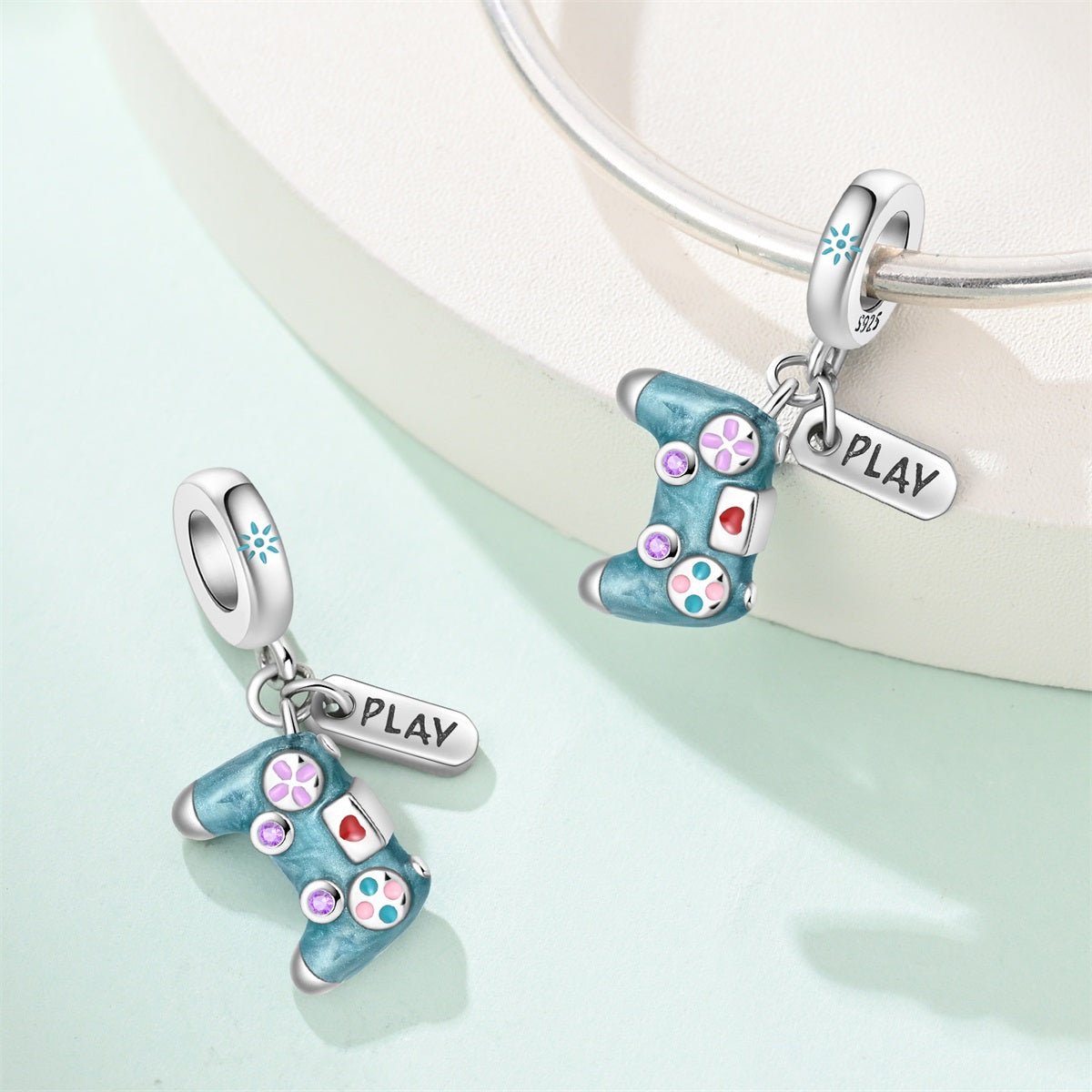 Amarante Jewelry Blue “Play” Game Controller Dangle Charm