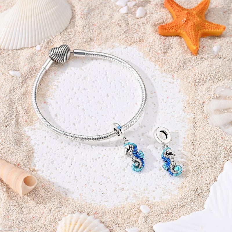 Amarante Jewelry Blue Seahorse Dangle Charm