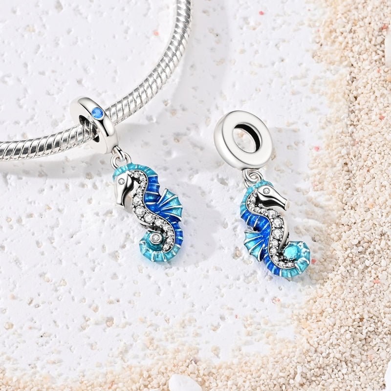 Amarante Jewelry Blue Seahorse Dangle Charm