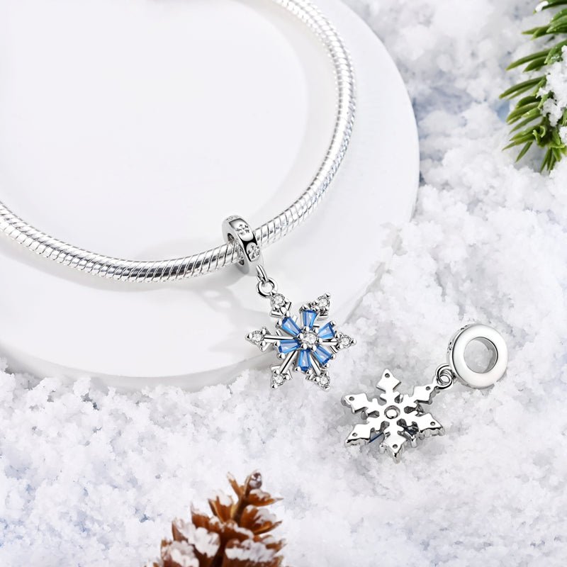 Amarante Jewelry Blue Spinning Snowflake Dangle Charm