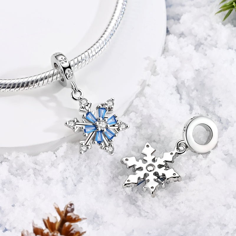 Amarante Jewelry Blue Spinning Snowflake Dangle Charm