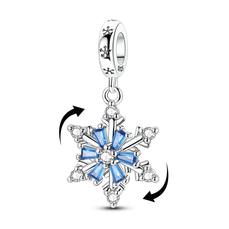 Amarante Jewelry Blue Spinning Snowflake Dangle Charm