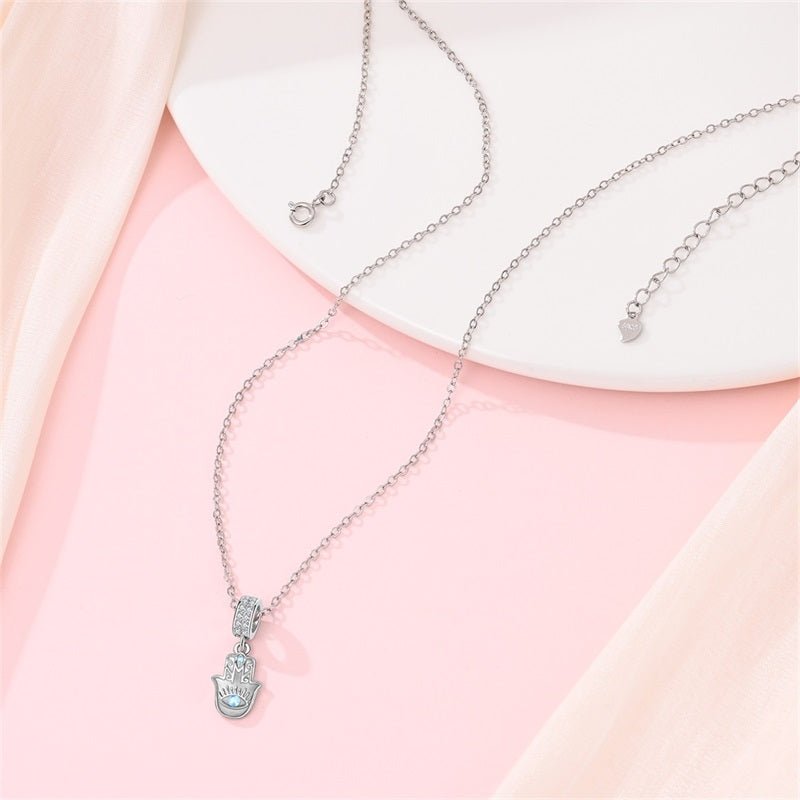 Amarante Jewelry Blue Stone Hamsa Hand Necklace