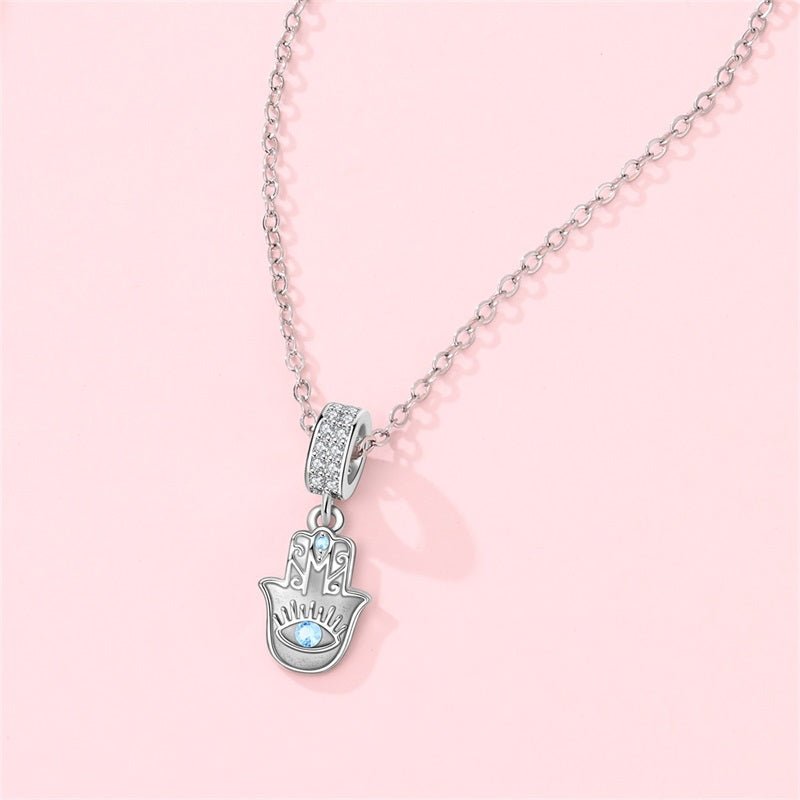 Amarante Jewelry Blue Stone Hamsa Hand Necklace