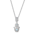 Amarante Jewelry Blue Stone Hamsa Hand Necklace