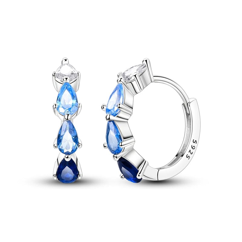 Amarante Jewelry Blue Teardrop Elegance Hoops