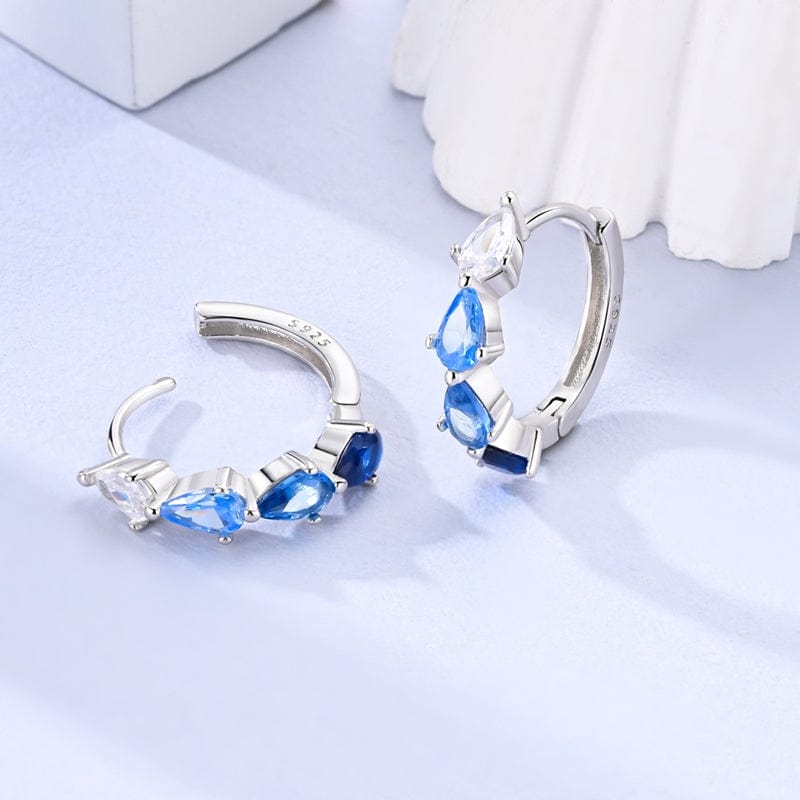 Amarante Jewelry Blue Teardrop Elegance Hoops