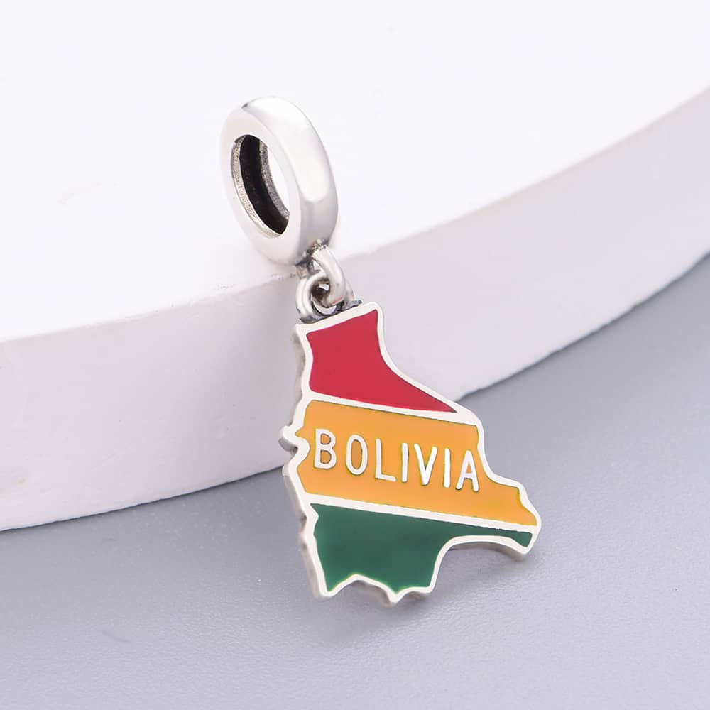 Amarante Jewelry Bolivia Map Flag Dangle Charm