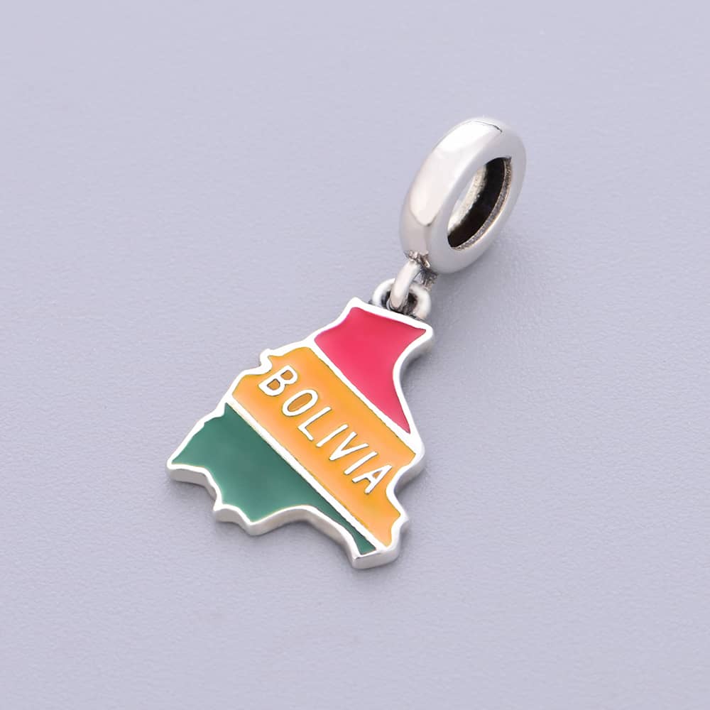 Amarante Jewelry Bolivia Map Flag Dangle Charm