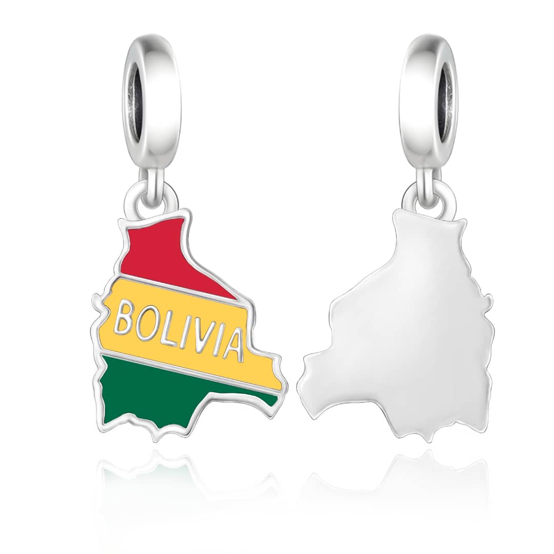 Amarante Jewelry Bolivia Map Flag Dangle Charm