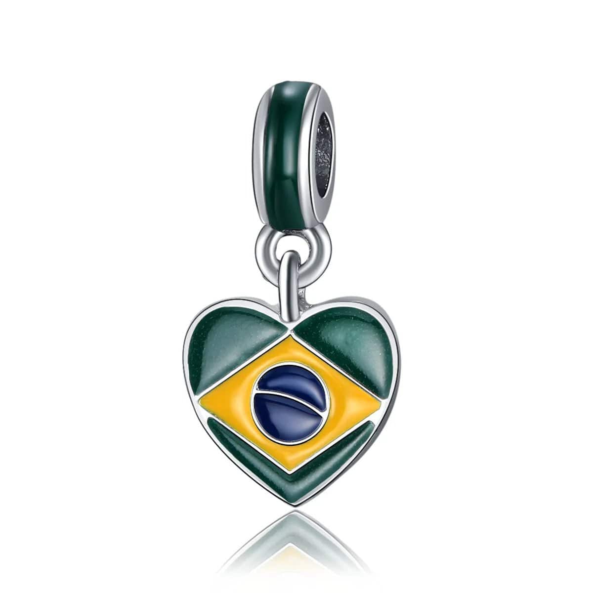 Amarante Jewelry Brazil Heart Flag Dangle Charm