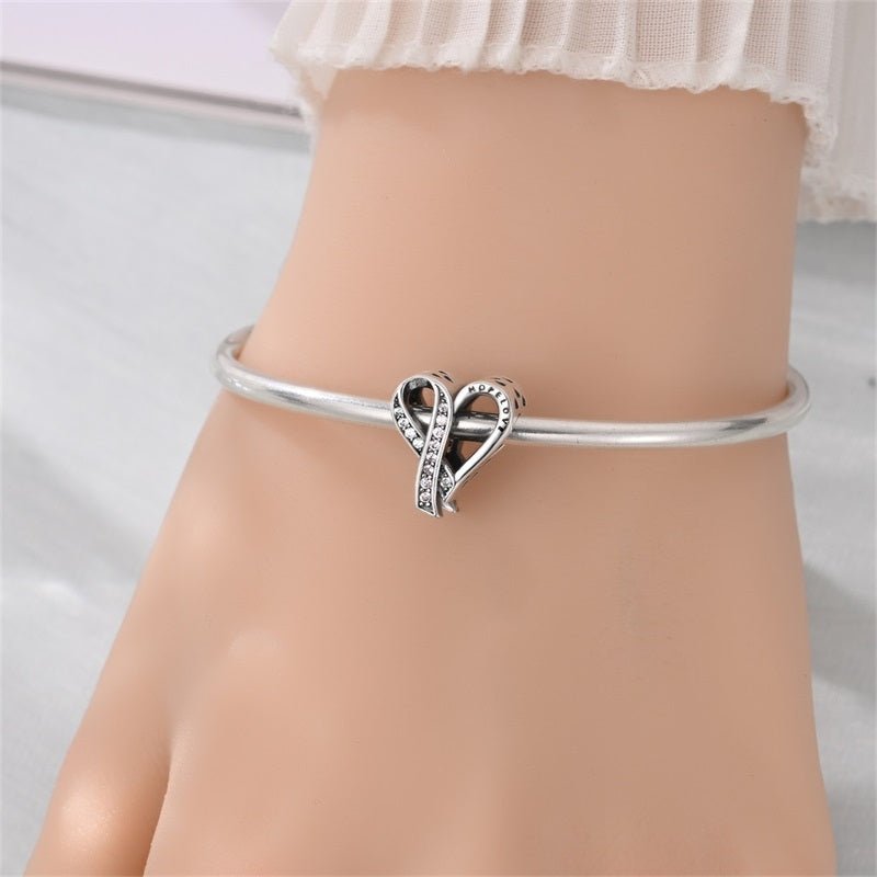 Amarante Jewelry Breast Cancer Awareness Ribbon Heart Charm