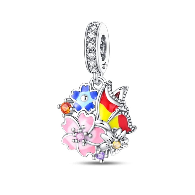 Amarante Jewelry Butterfly and Flower Bouquet Charm