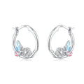 Amarante Jewelry Butterfly and Flower Hoop Earrings