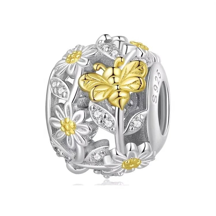Amarante Jewelry Butterfly & Floral Garden Charm