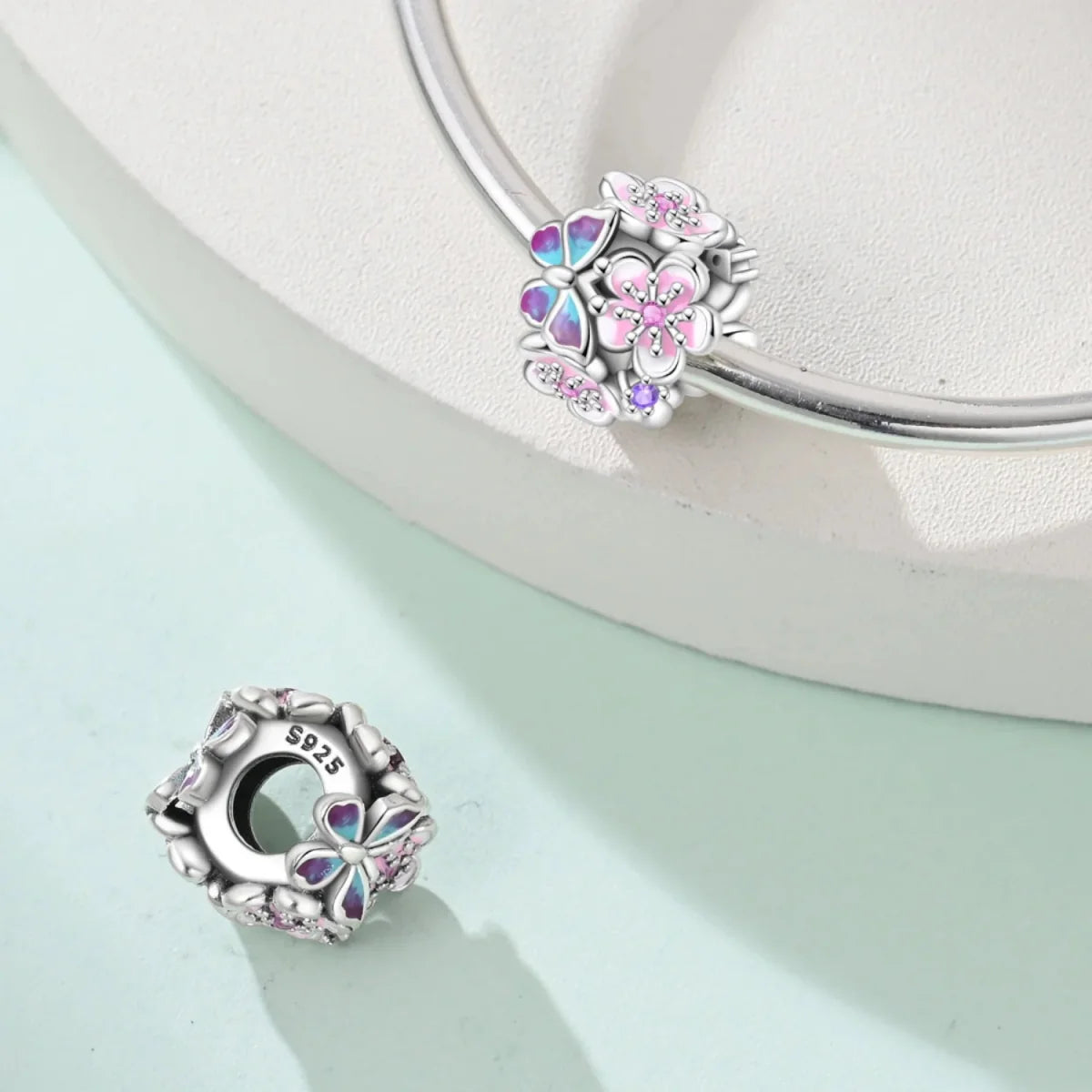 Amarante Jewelry Butterfly & Flower Garden Charm