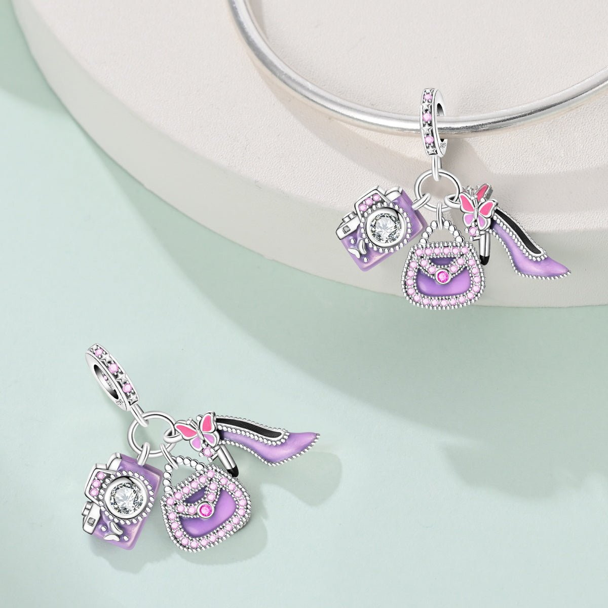 Amarante Jewelry Camera, Handbag, & High Heel Shoe Dangle Charm