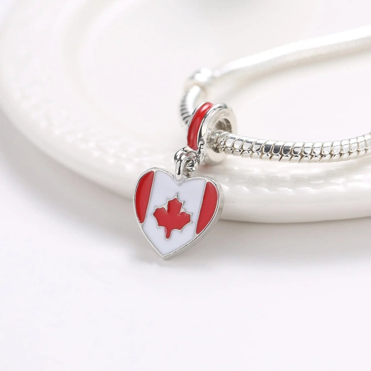 Amarante Jewelry Canada Heart Flag Dangle Charm