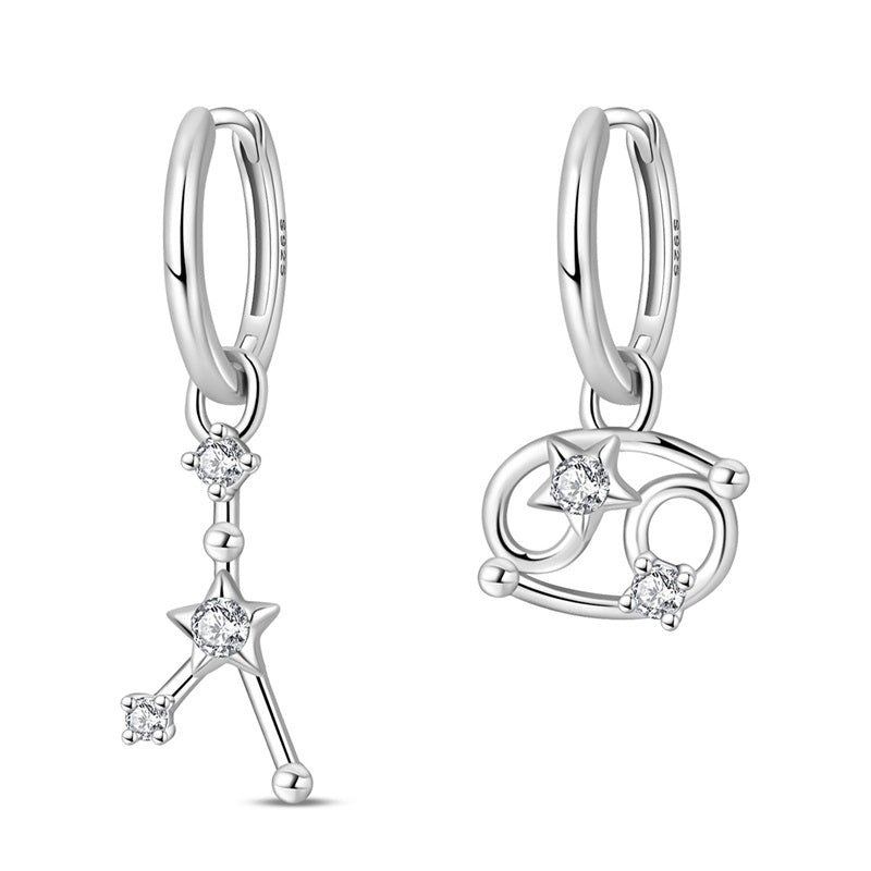 Amarante Jewelry Cancer Constellation Zodiac Hoop Earrings