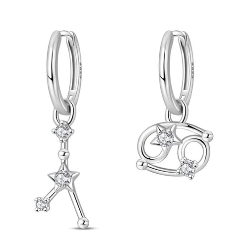 Amarante Jewelry Cancer Constellation Zodiac Hoop Earrings