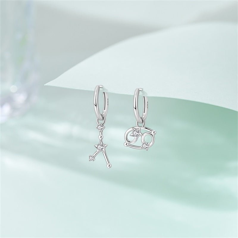 Amarante Jewelry Cancer Constellation Zodiac Hoop Earrings