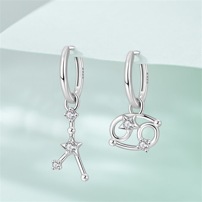 Amarante Jewelry Cancer Constellation Zodiac Hoop Earrings