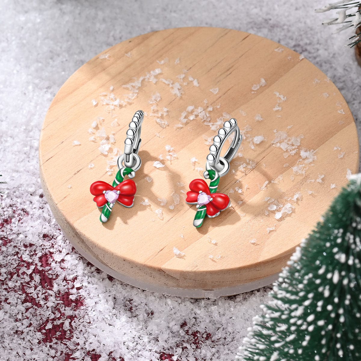 Amarante JewelryCandy Cane & Bow Holiday Earrings