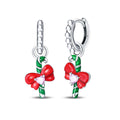 Amarante Jewelry Candy Cane & Bow Holiday Earrings