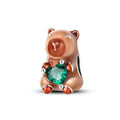Amarante Jewelry Capybara with Green Heart Gem Charm
