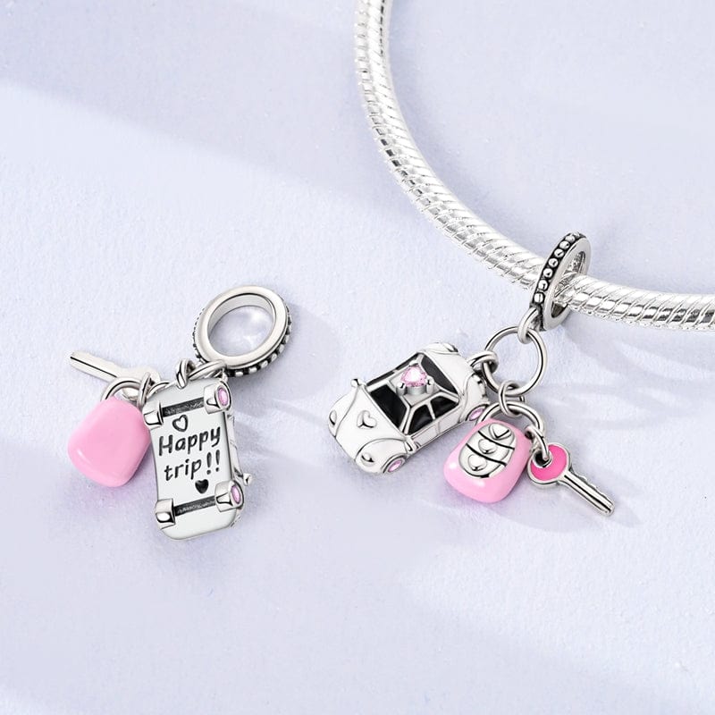 Amarante Jewelry Car, Key & Remote Drive Triple Dangle Charm