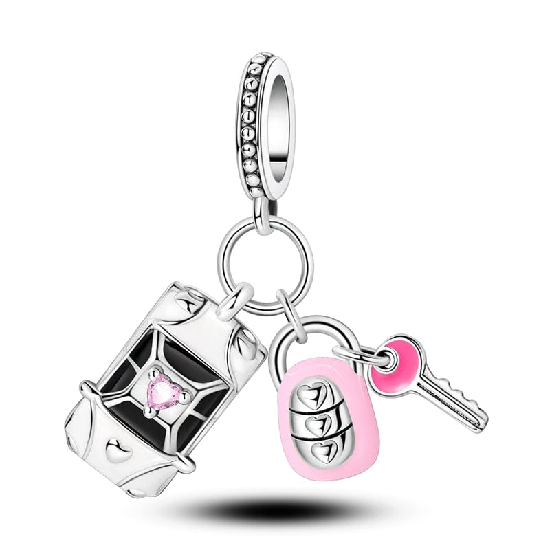 Amarante Jewelry Car, Key & Remote Drive Triple Dangle Charm