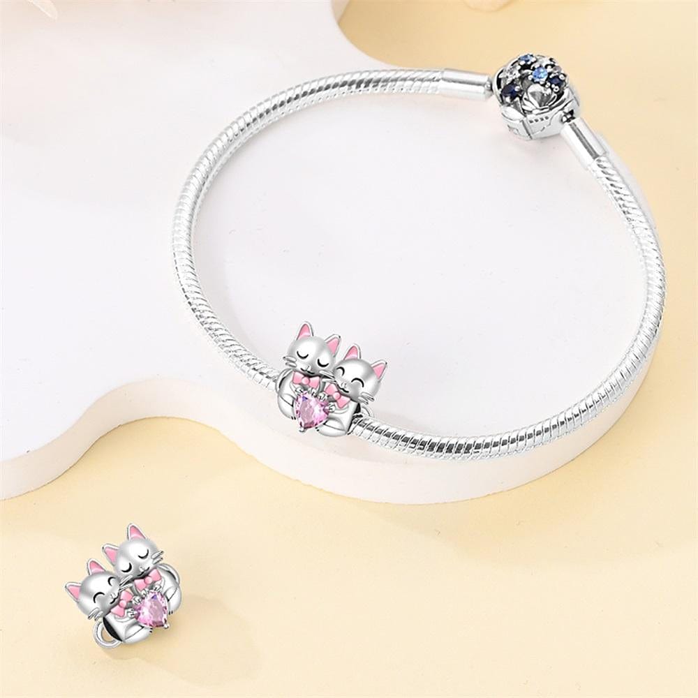 Amarante Jewelry Cat Couple Heart Charm