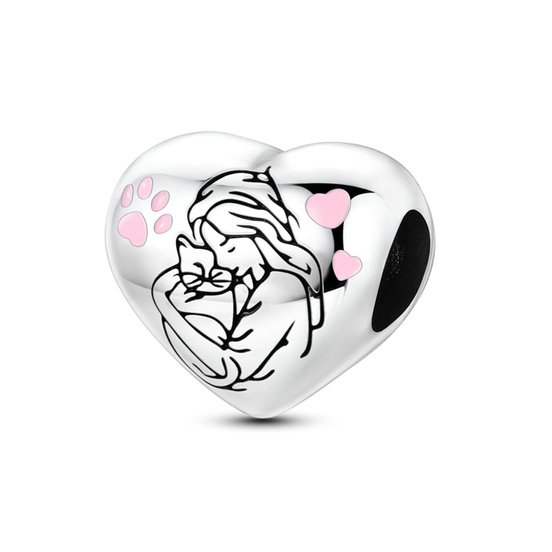 Amarante Jewelry Cat Lover's Heart Charm