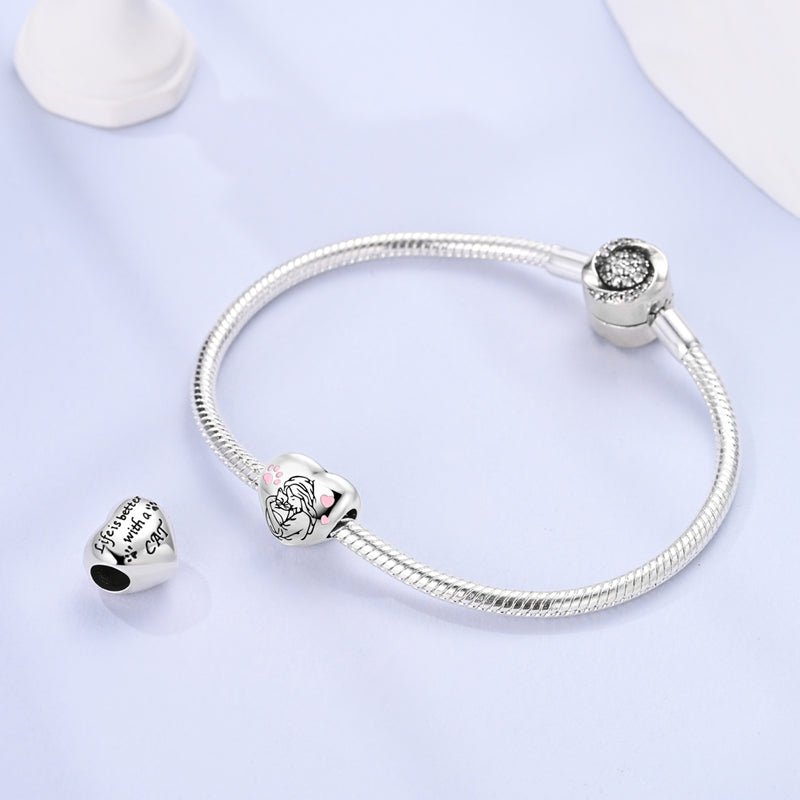 Amarante Jewelry Cat Lover's Heart Charm