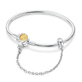 Amarante Jewelry Celestial Moon & Stars Clasp Snake Chain Bracelet with Safety Chain