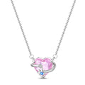 Amarante Jewelry Celestial Orbit Pink Heart Necklace