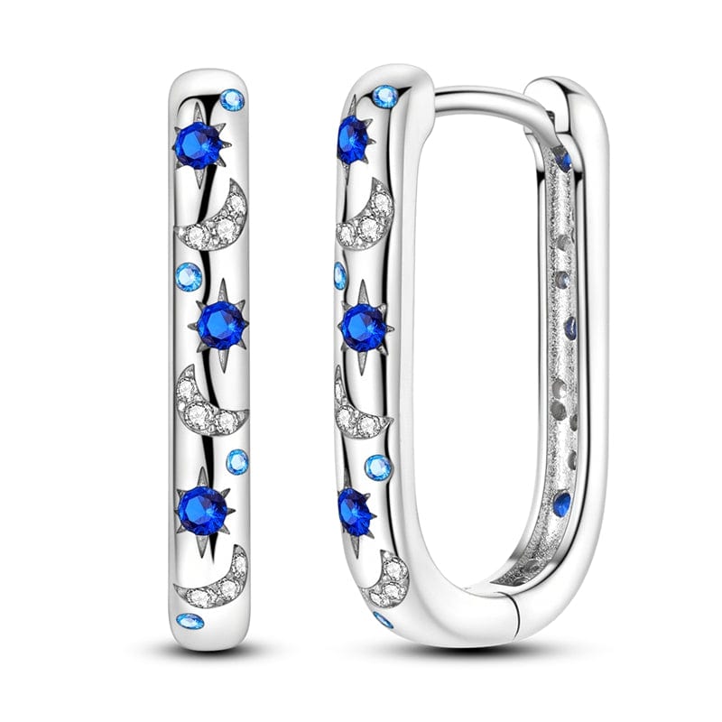 Amarante Jewelry Celestial Sapphire Crescent Hoops